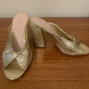 Loeffler Randall Gold Women's Mules size 6